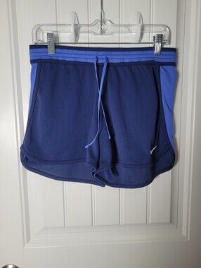 Nike Women's Navy and Royal Blue Athletic Shorts with Drawstring Dri-fit
